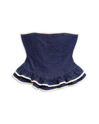Girls' Tween Kauai Denim Lace Trim Bustier Top - Big Kid by KATIEJNYC