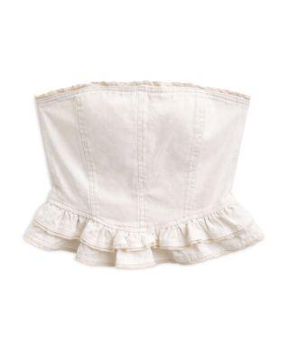 Girls' Tween Kauai Denim Lace Trim Bustier Top - Big Kid by KATIEJNYC