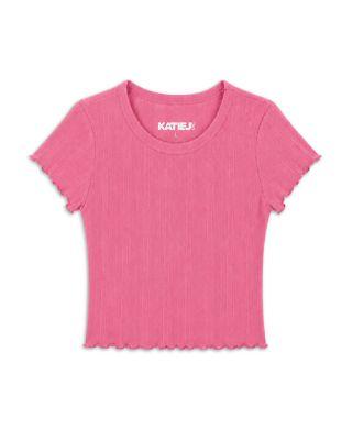 Girls' Tween Marina Solid Pointelle Cotton Tee - Big Kid by KATIEJNYC