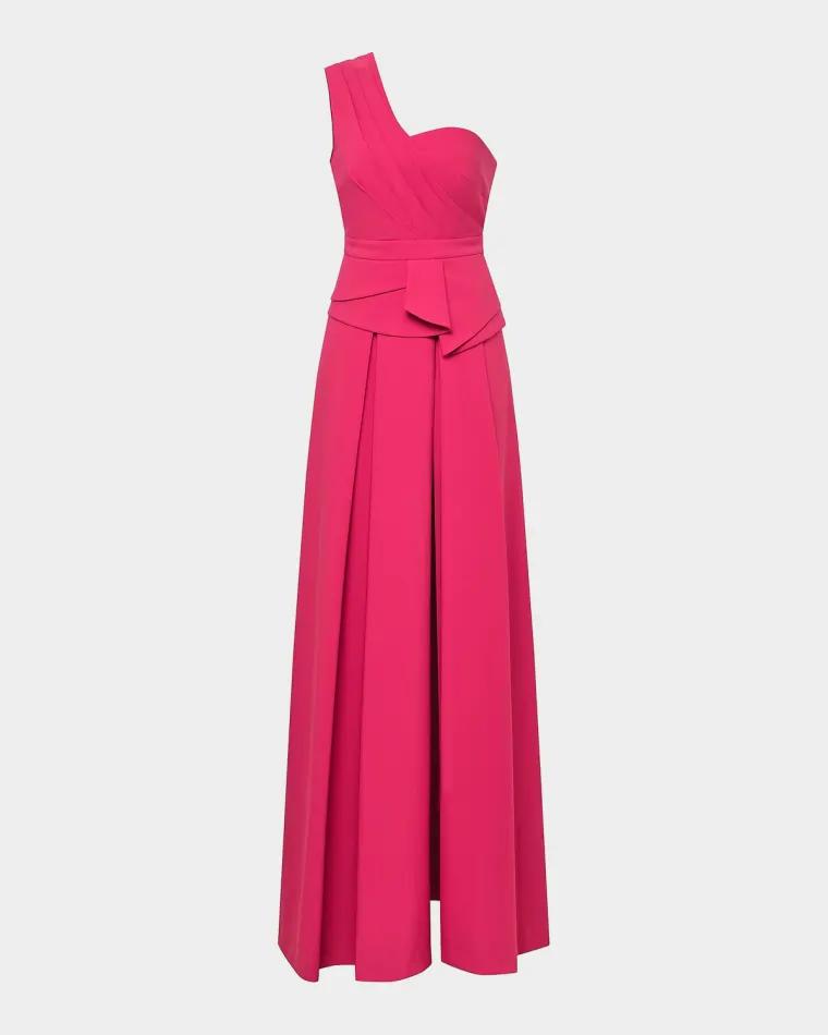 Everette One-Shoulder Walk-Thru Jumpsuit by KAY UNGER NEW YORK
