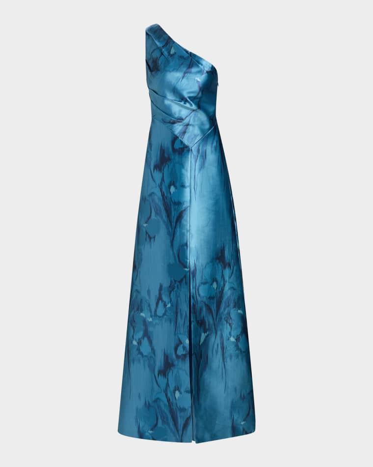 Faith Sleeveless One-Shoulder Gown by KAY UNGER NEW YORK