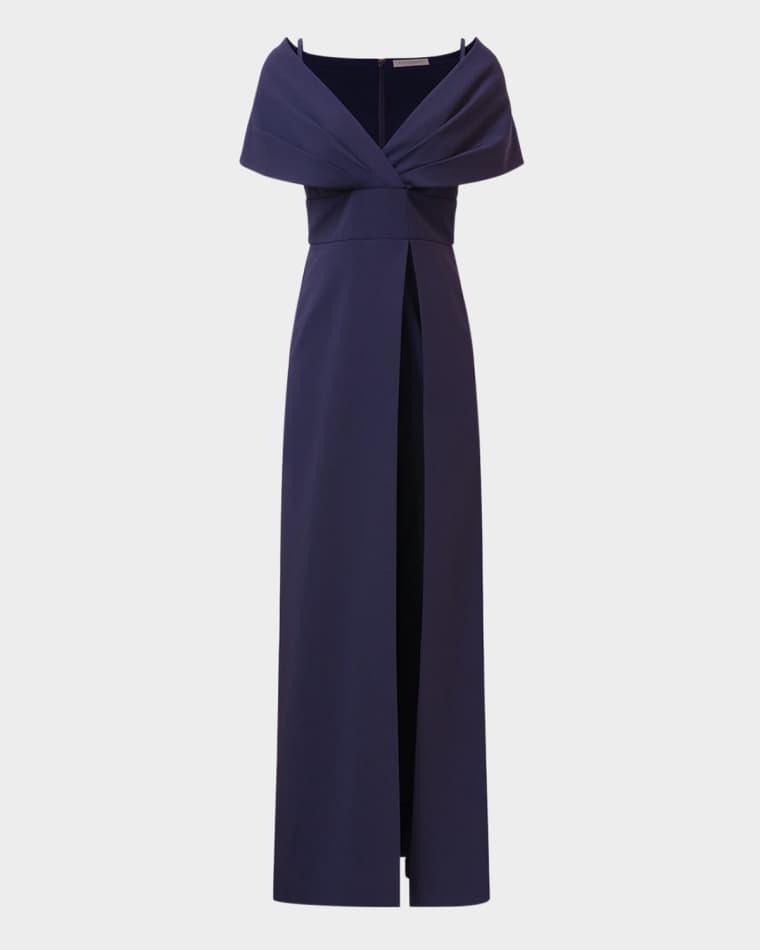 Irelyn Off-Shoulder Crepe Walk Thru Jumpsuit by KAY UNGER NEW YORK