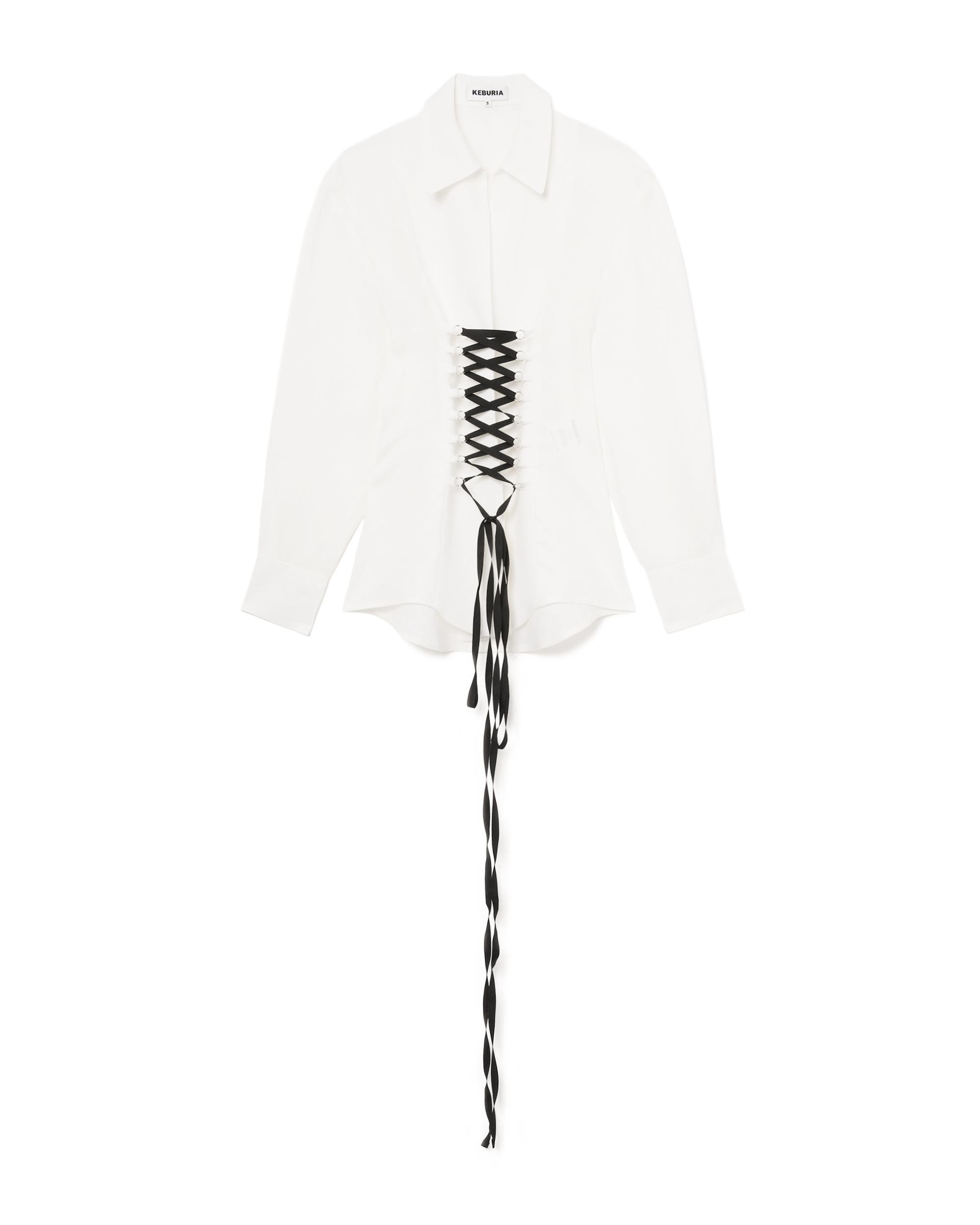 Criss-cross strap detail shirt by KEBURIA