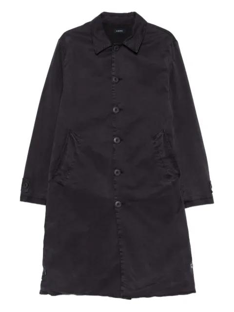buttoned collared single-breasted coat by KEELING