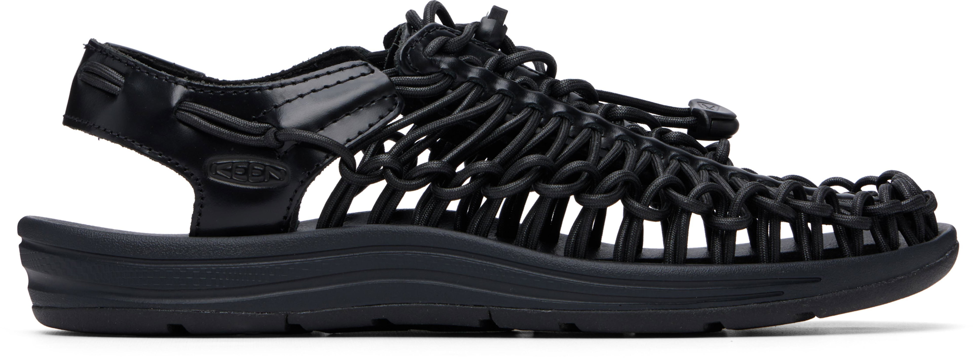 Black UNEEK Leather Sandals by KEEN