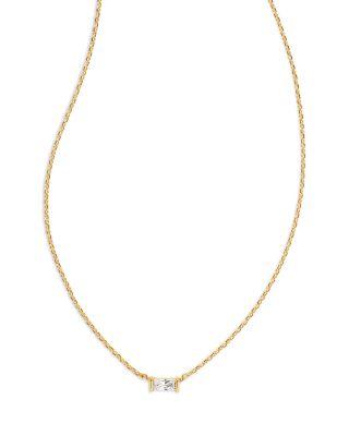Juliette Baguette Cubic Zirconia Adjustable Pendant Necklace in 14K Gold Plated by KENDRA SCOTT