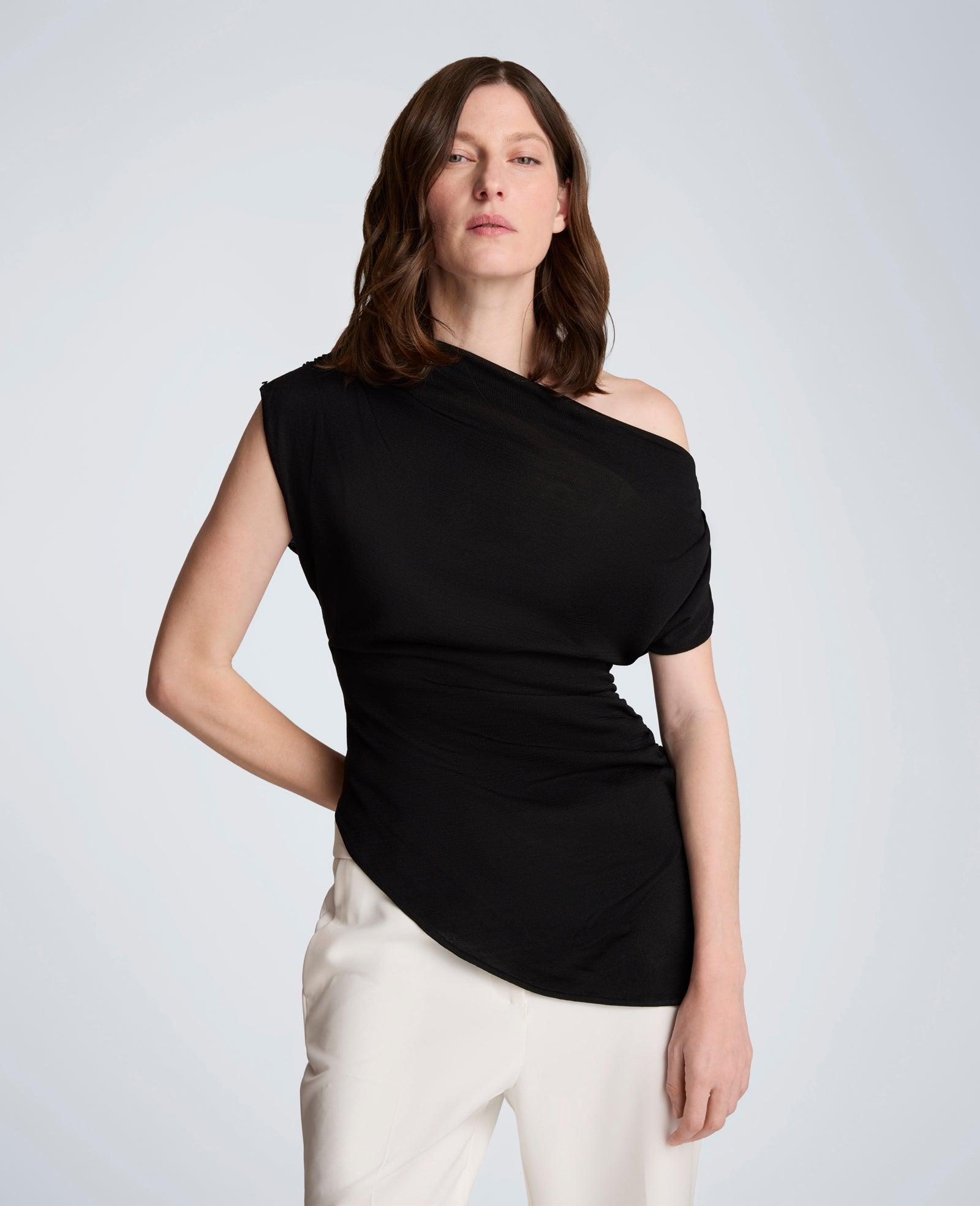 Kenneth Cole | Asymmetrical Drape Neck Top by KENNETH COLE