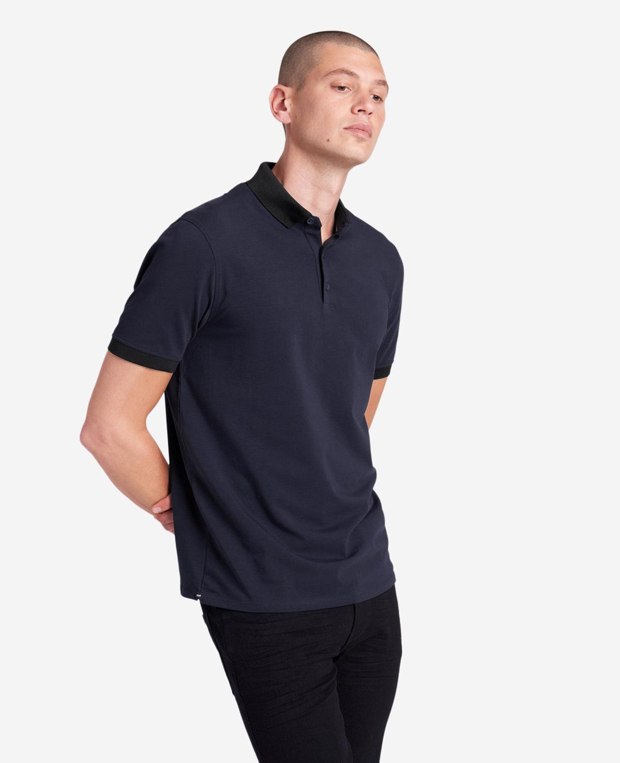 Kenneth Cole | Colorblock Collar Solid Short Sleeve Polo by KENNETH COLE