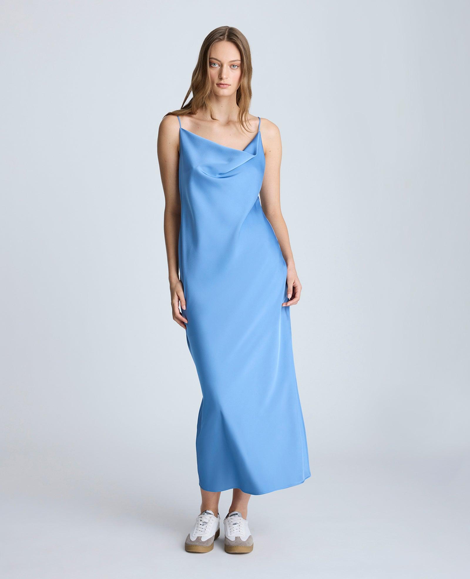 Kenneth Cole | Cowl Neck Side Slit Maxi Slip Dress by KENNETH COLE