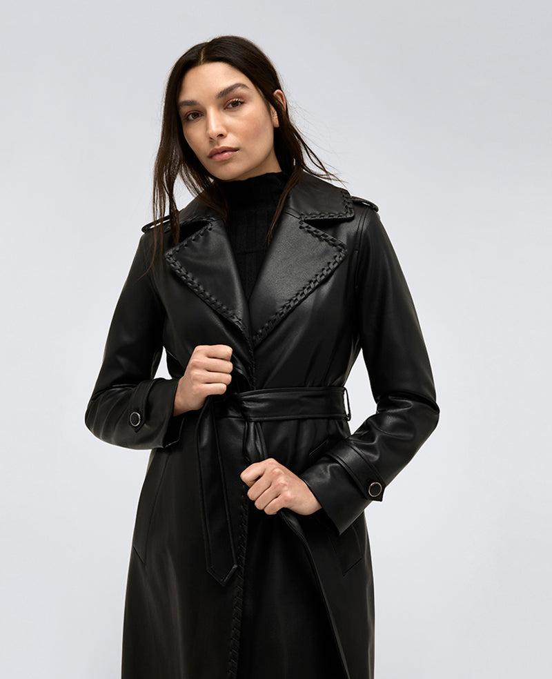 Kenneth Cole | Faux Leather Belted Trench by KENNETH COLE