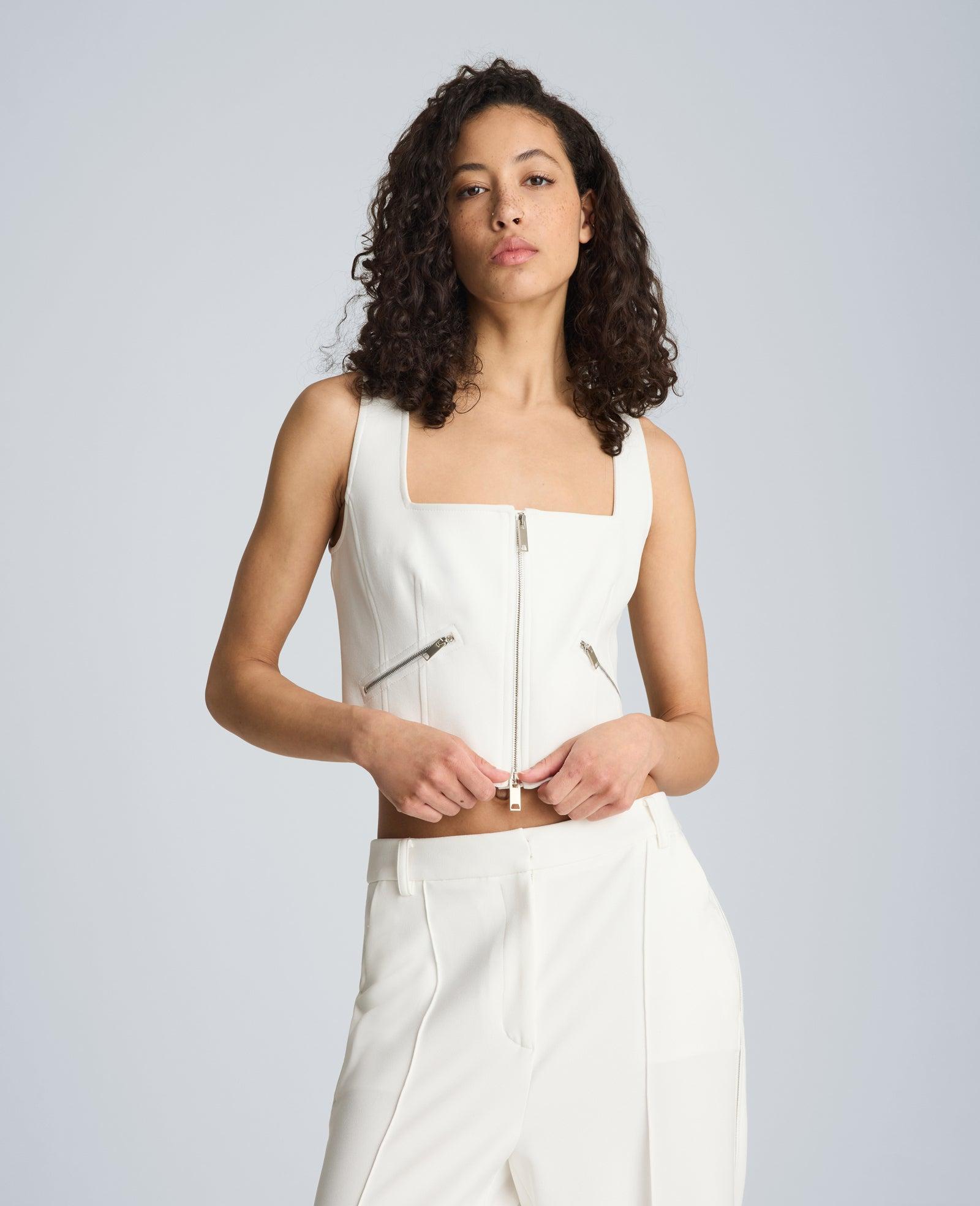 Kenneth Cole | Fitted Zip Front Bodice With Zip Pockets by KENNETH COLE