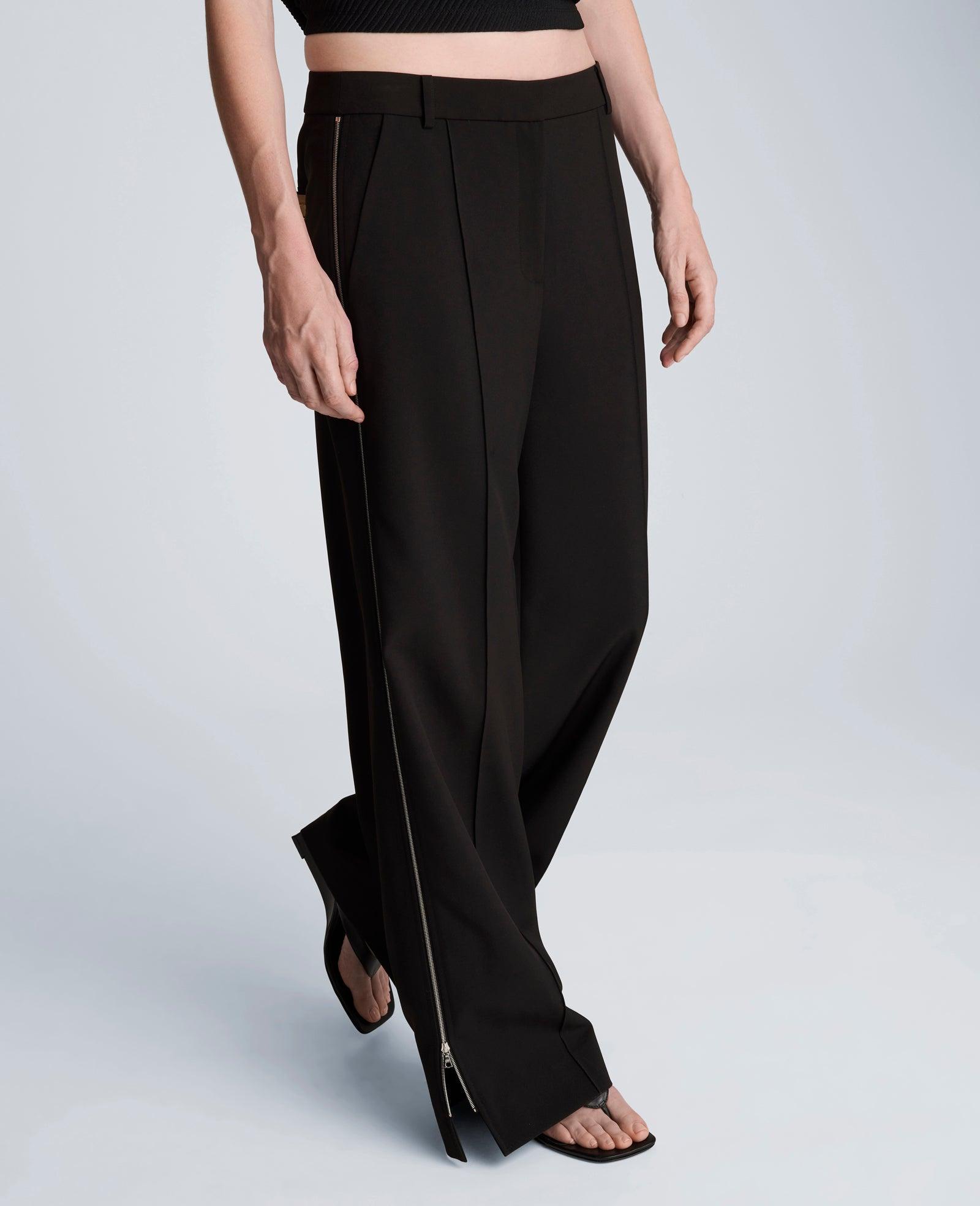 Kenneth Cole | Fly Front High Rise Wide Leg Zipper Pintuck Pant by KENNETH COLE