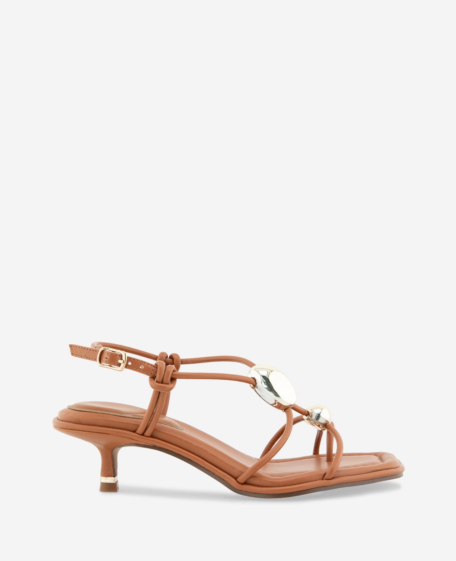 Kenneth Cole | Gemma Embellished Strappy Leather Kitten Heel Sandal by KENNETH COLE