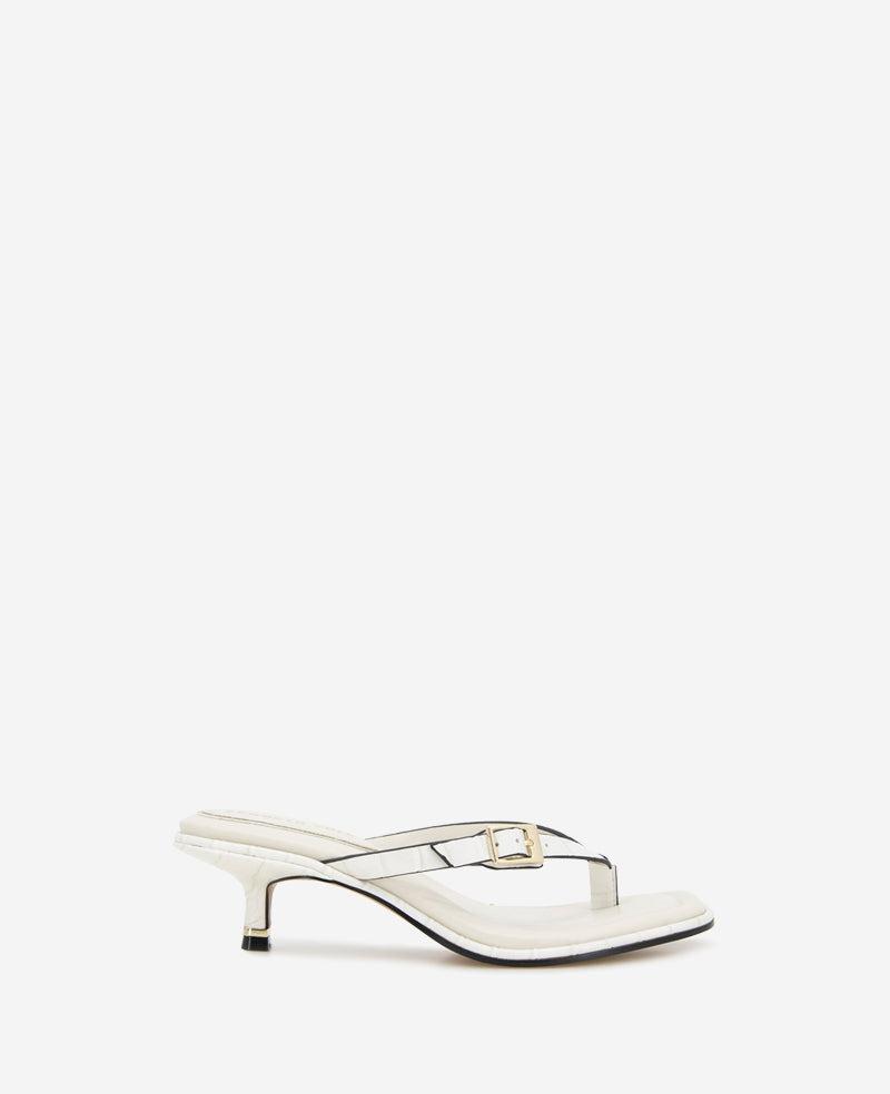 Kenneth Cole | Gillie Embossed Croco Kitten Heel Buckle Sandal by KENNETH COLE