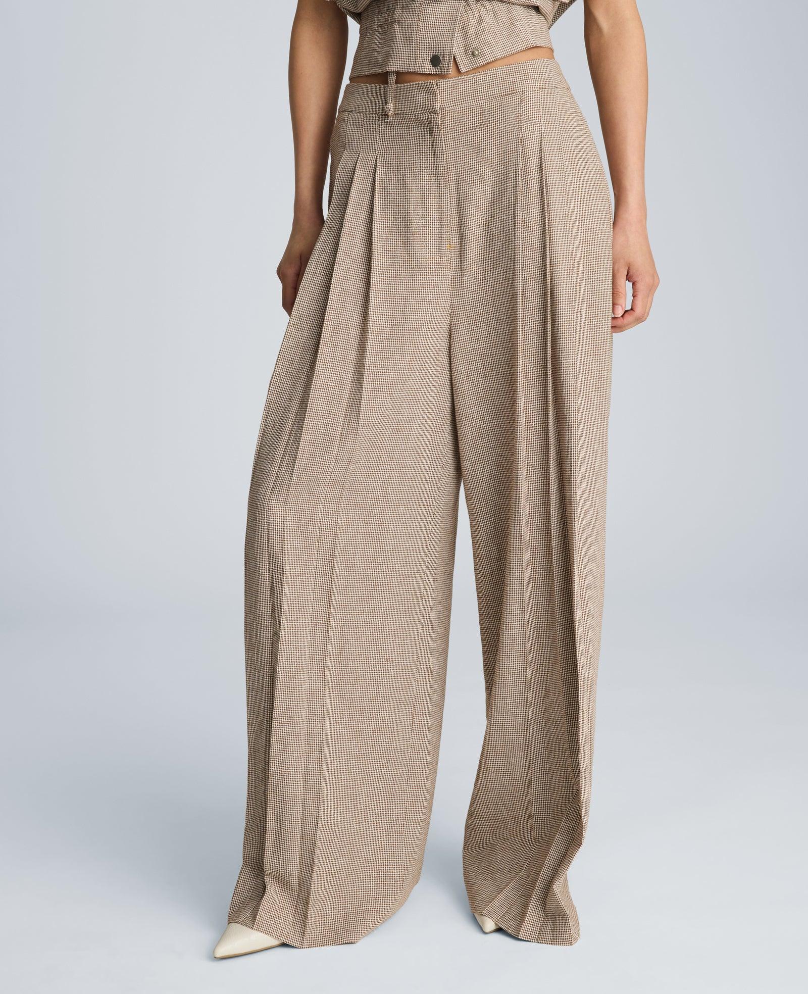 Kenneth Cole | High Rise Fly Front Wide Leg Triple Pleat Pant by KENNETH COLE