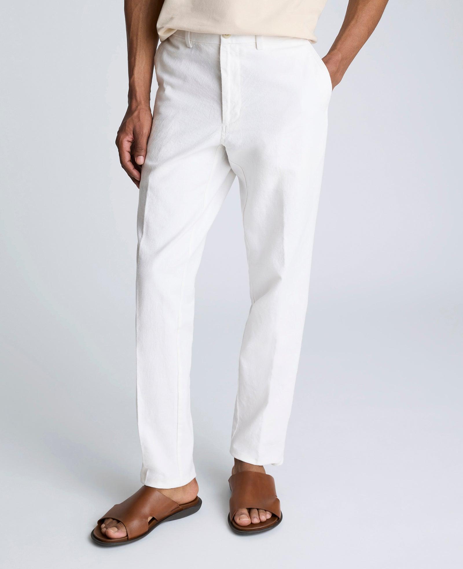 Kenneth Cole | Linen Blend Slim Fit Flat Front Chino Pant by KENNETH COLE