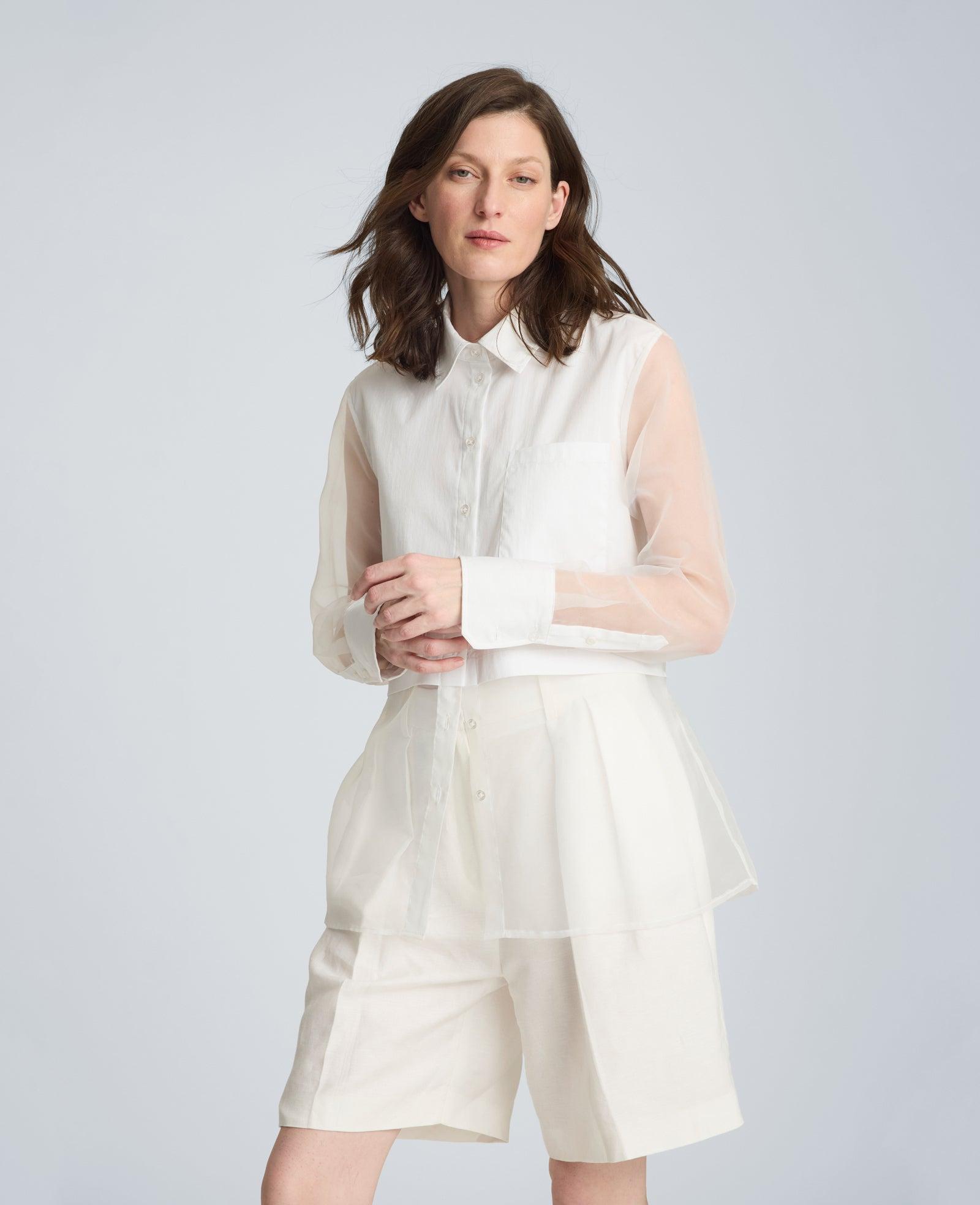 Kenneth Cole | Long Sleeve Button Front Shirt With Front Body Overlay by KENNETH COLE
