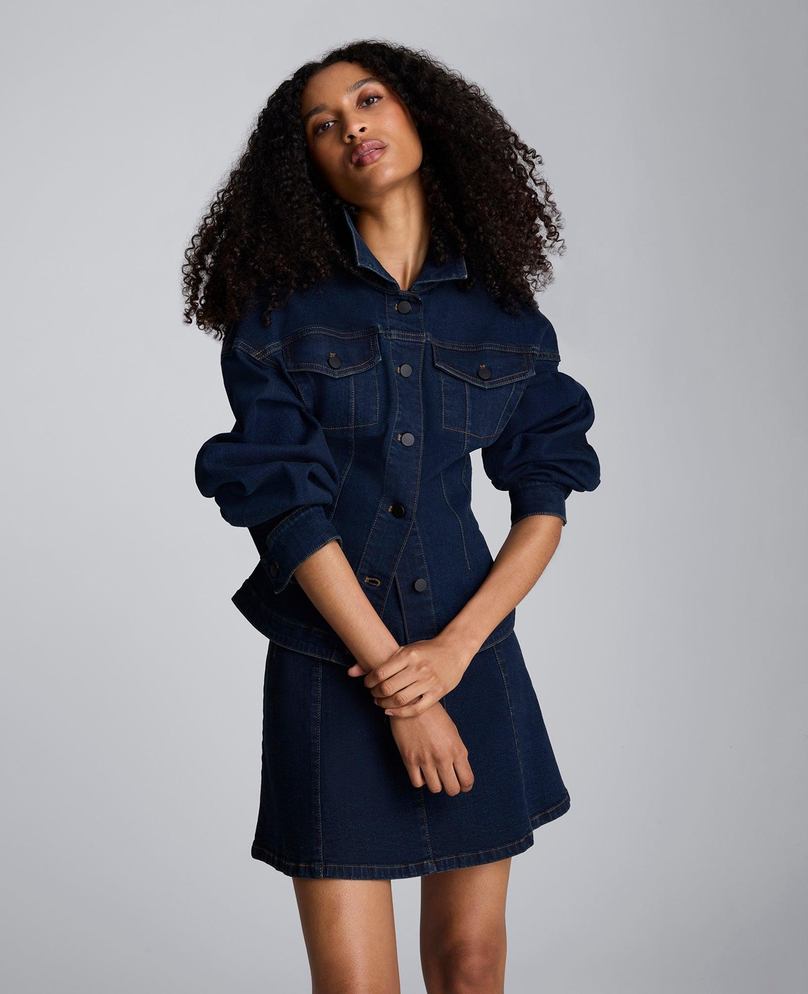 Kenneth Cole | Long Sleeve Denim Corset Trucker Jacket by KENNETH COLE