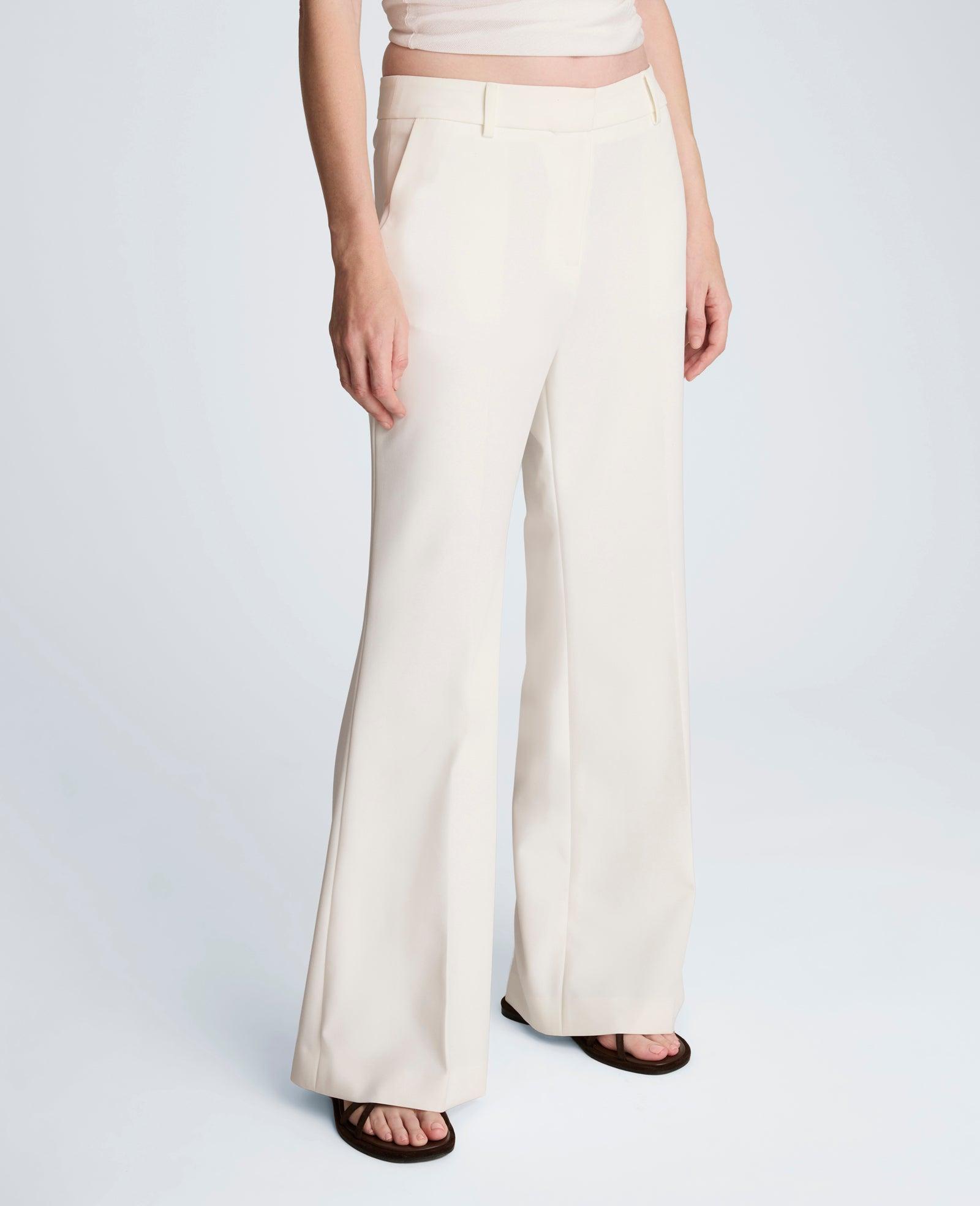 Kenneth Cole | Luxe Twill Fly Front Flare Pant Mid Rise by KENNETH COLE