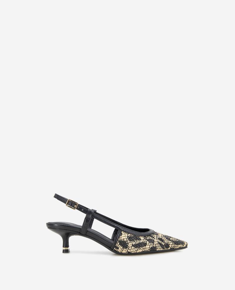 Kenneth Cole | Martha Leopard Raffia Kitten Heel Slingback by KENNETH COLE
