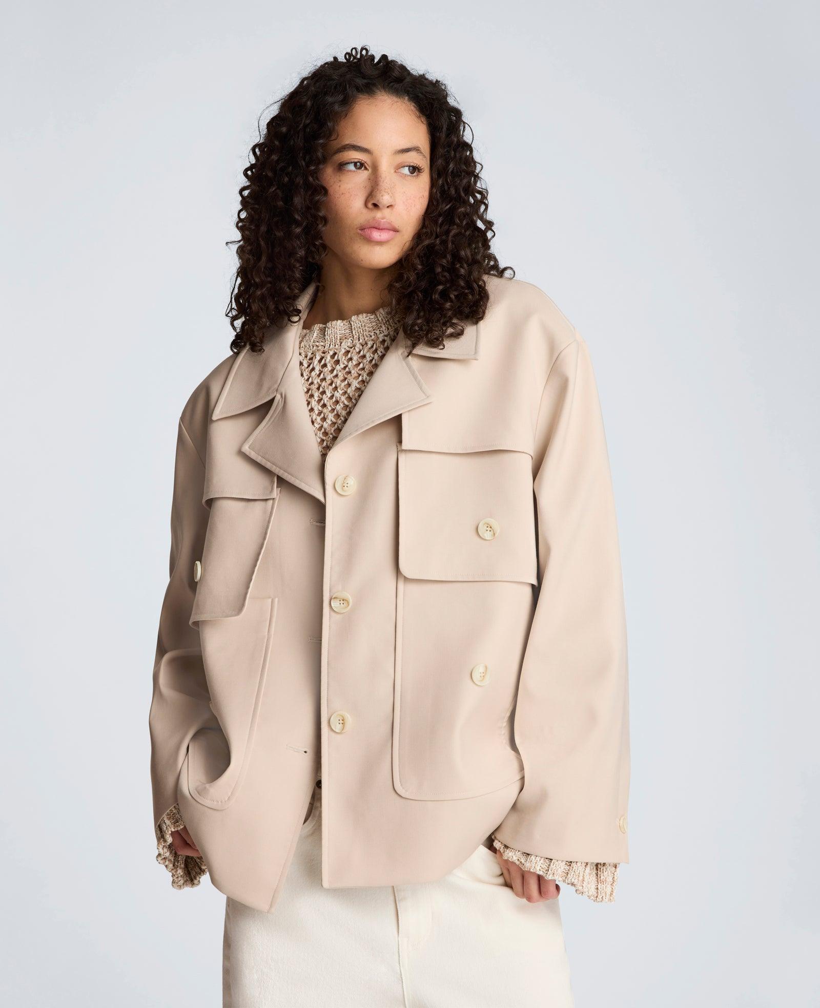 Kenneth Cole | Melange Twill Multi Pocket Jacket With Notch Collar by KENNETH COLE