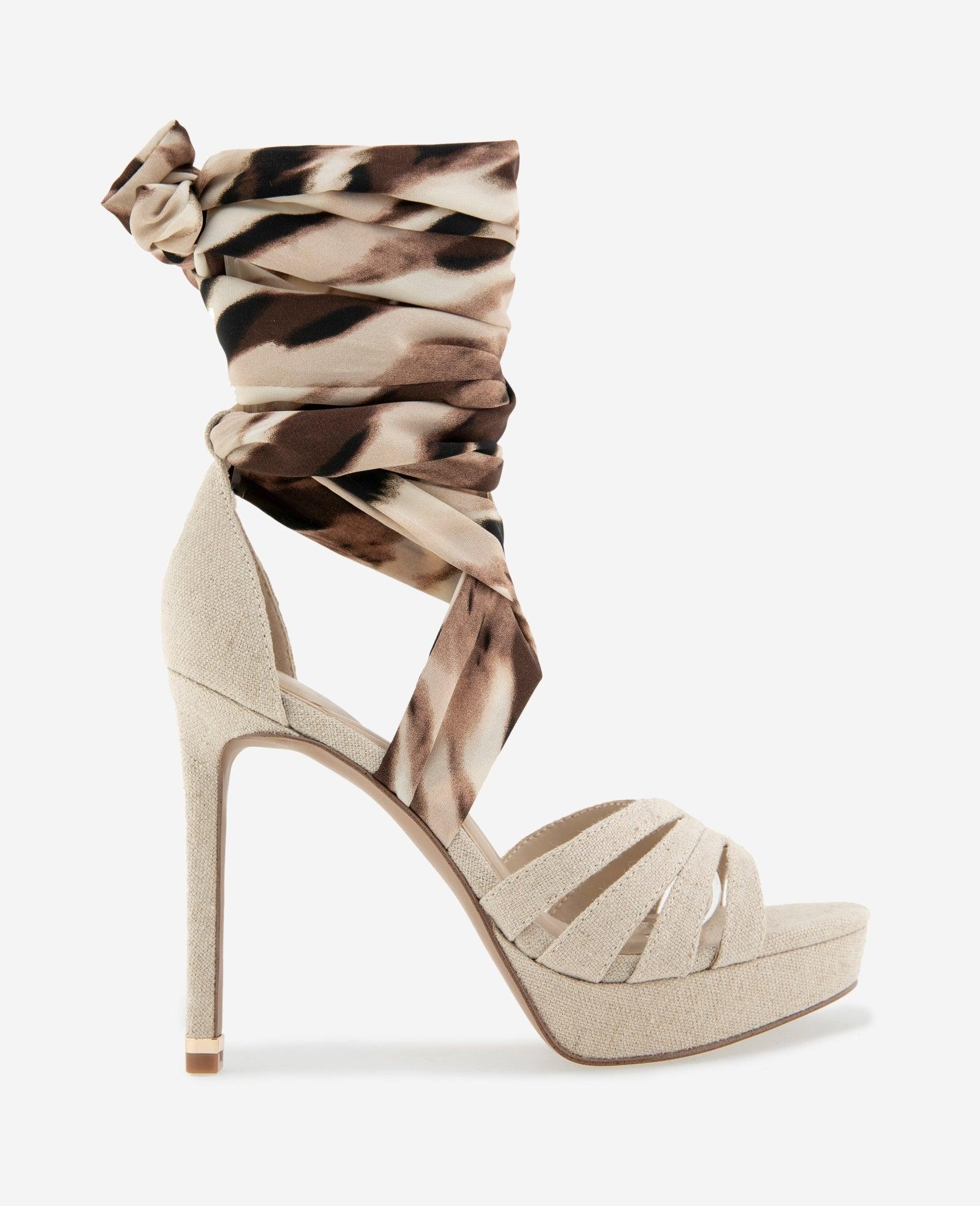 Kenneth Cole | Nikkii Printed Fabric Wrap Around Platform Heel by KENNETH COLE