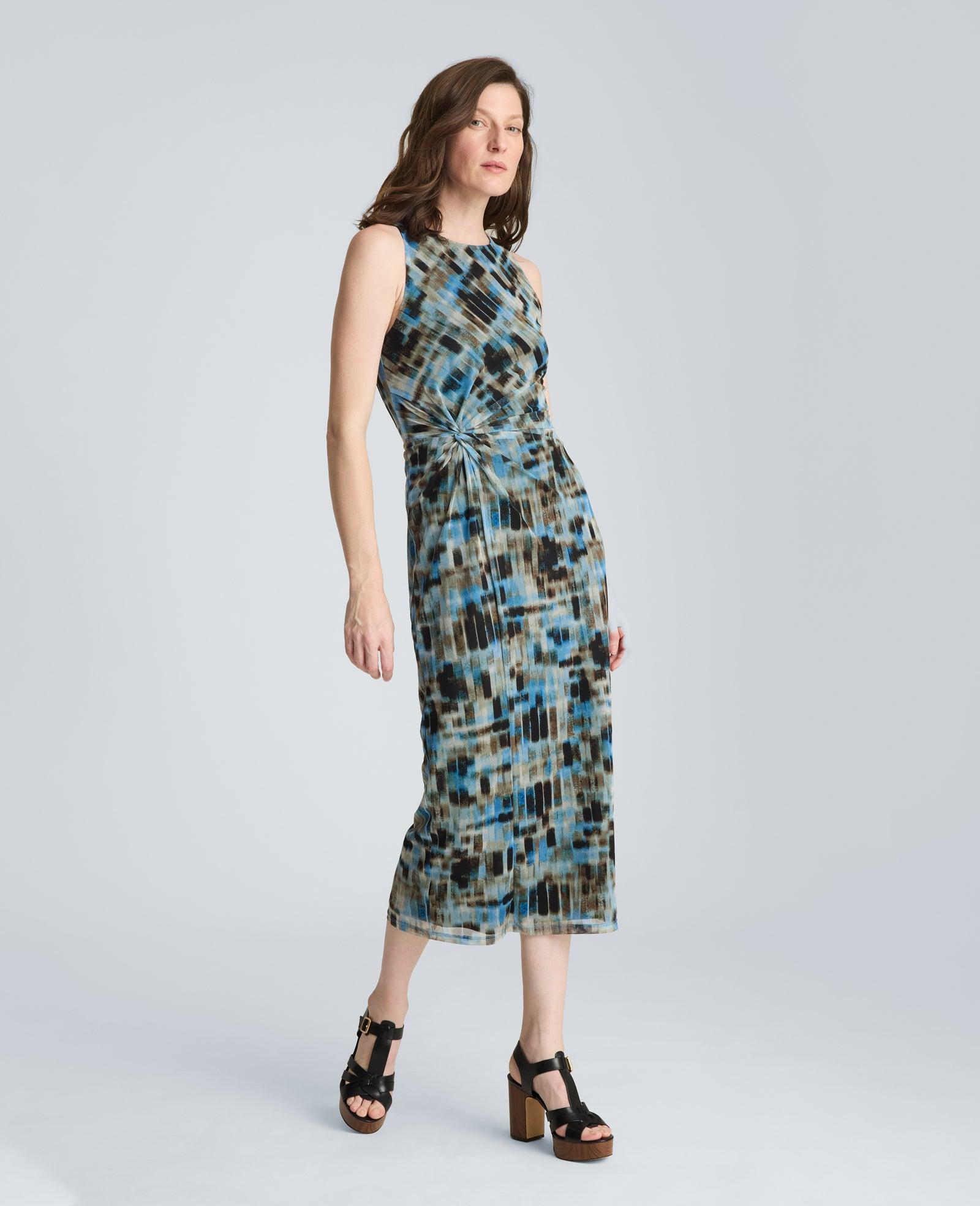 Kenneth Cole | Racer Twist Midi Mesh Dress by KENNETH COLE