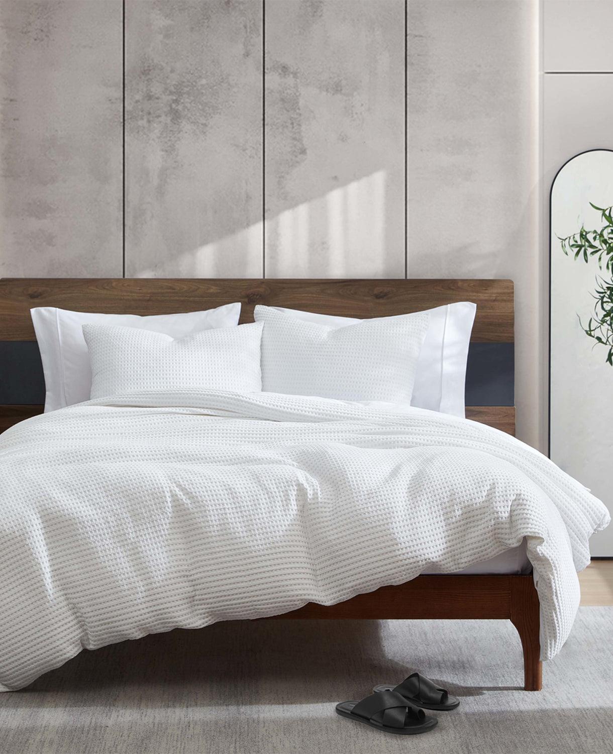 Kenneth Cole | Reversible Solid White Waffle Comforter Set by KENNETH COLE