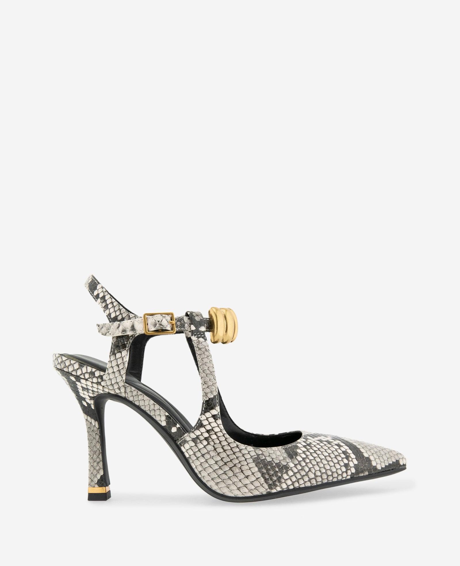 Kenneth Cole | Romi Snake Print Hardware Ankle Slingback Heel by undefined