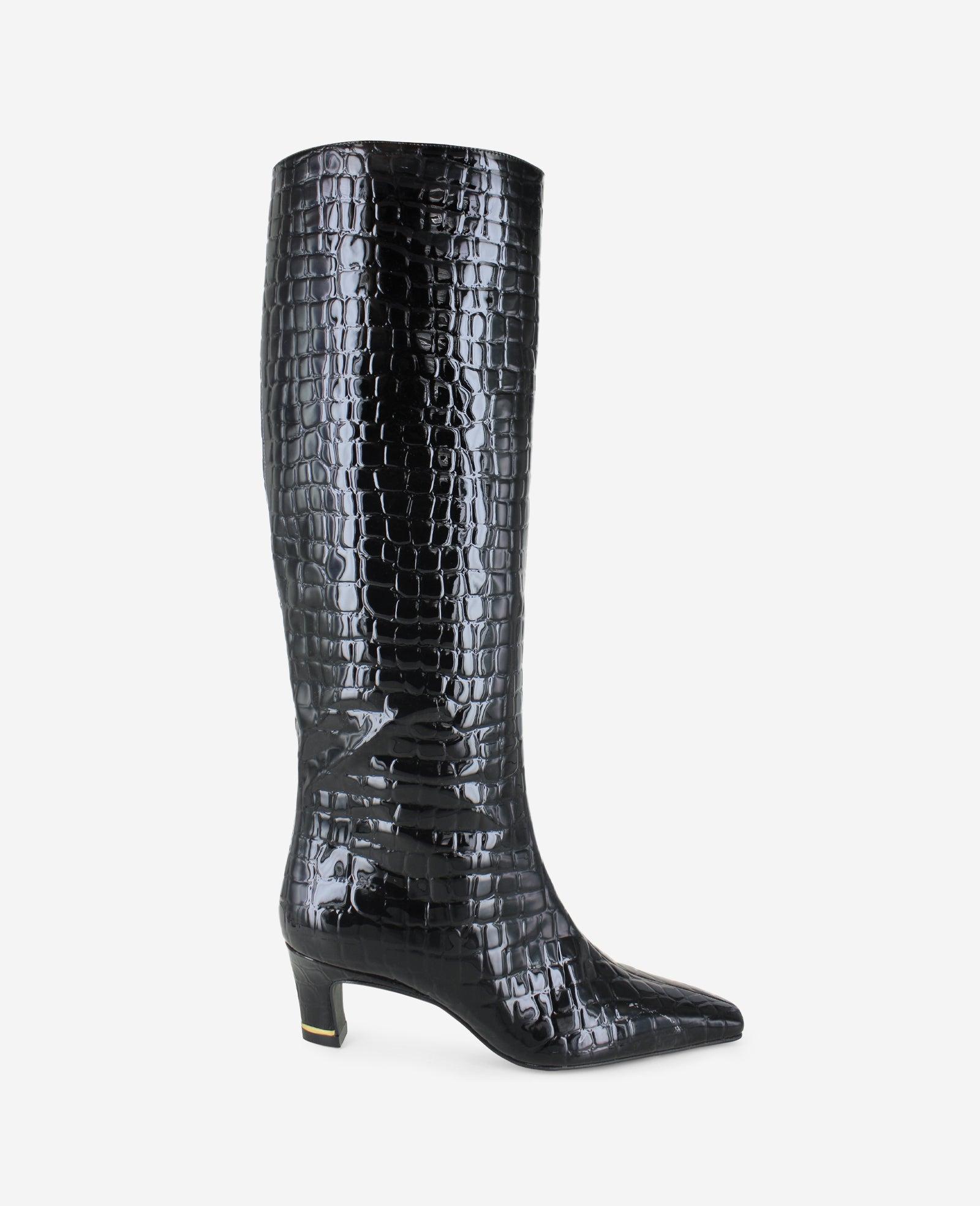 Kenneth Cole | Rubia Croco Patent Tall Heel Boot by KENNETH COLE Kenneth Cole | Rubia Croco Patent Tall Heel Boot by KENNETH COLE