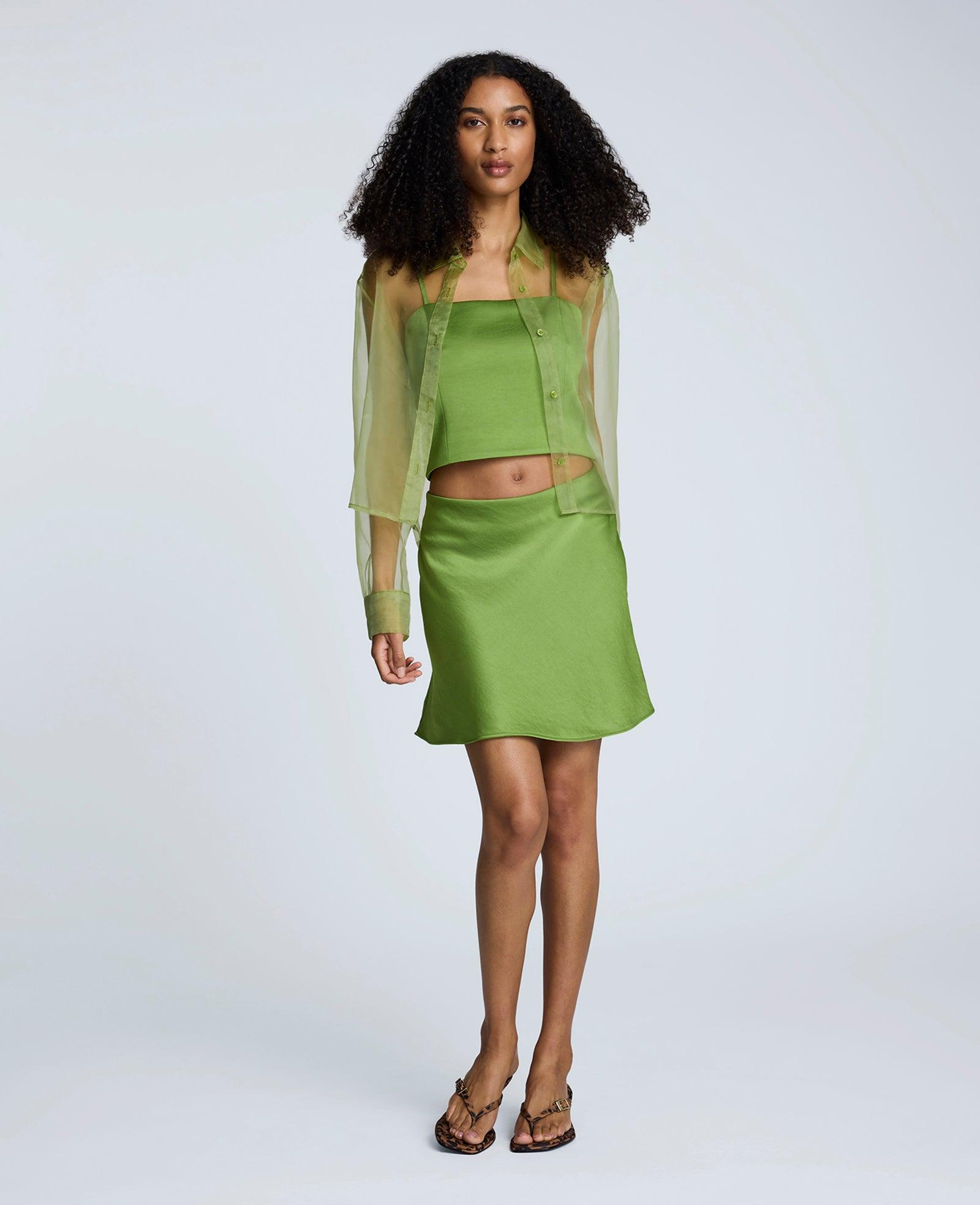 Kenneth Cole | Satin Pull-On Bias Mini Skirt by undefined Kenneth Cole | Satin Pull-On Bias Mini Skirt by undefined