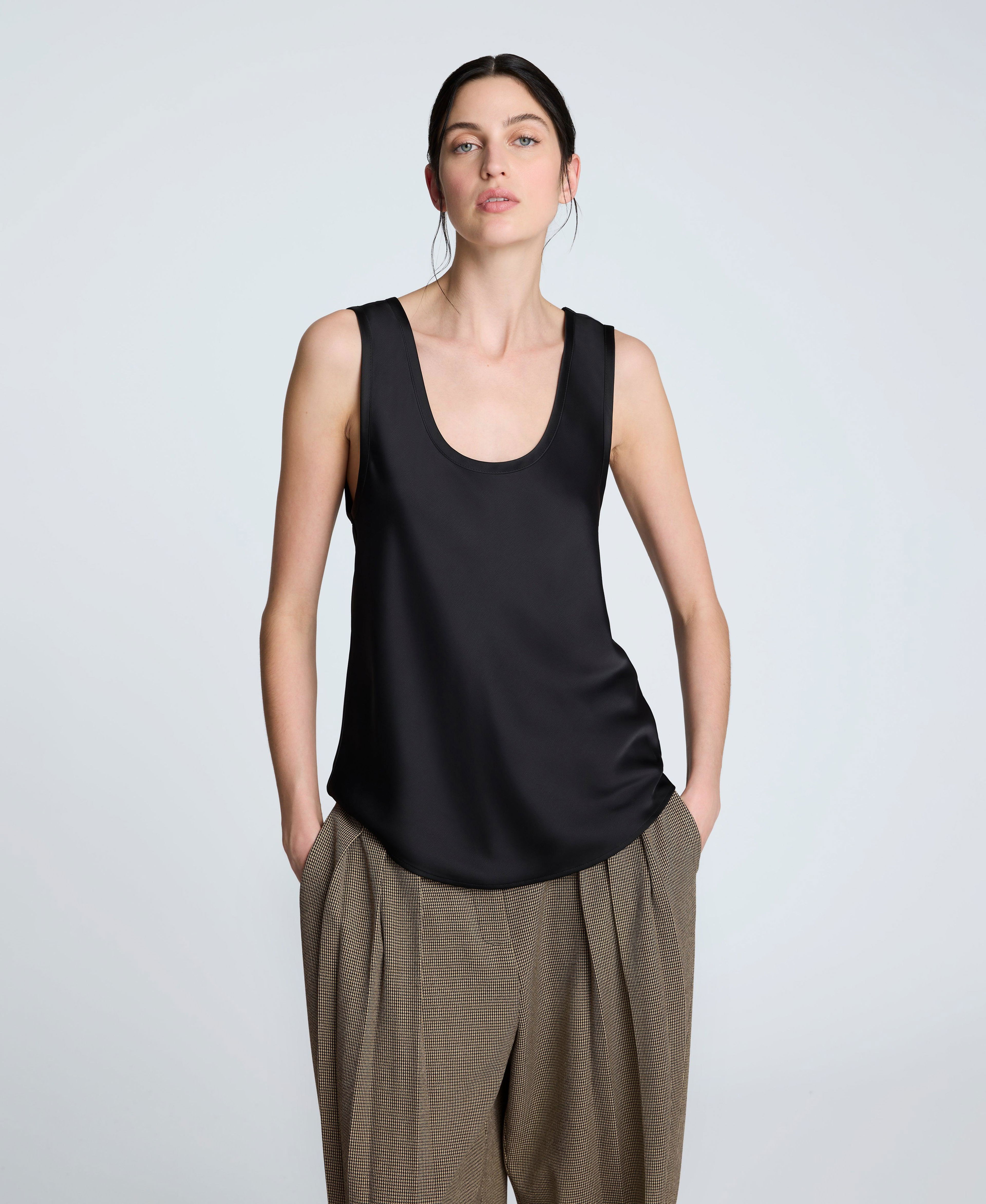 Kenneth Cole | Satin Scoop Neck Tank by undefined