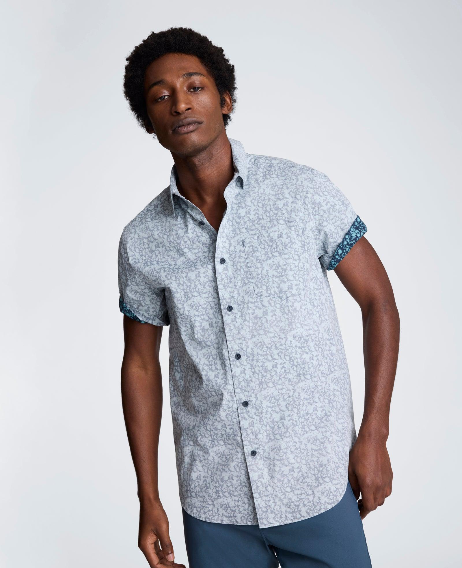 Kenneth Cole | Short Sleeve Sport Shirt With Chest Pocket by KENNETH COLE