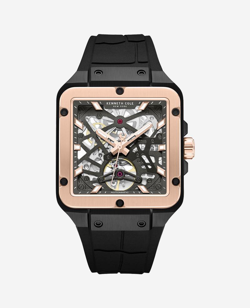 Kenneth Cole | Skeleton Automatic Silicone Watch by KENNETH COLE