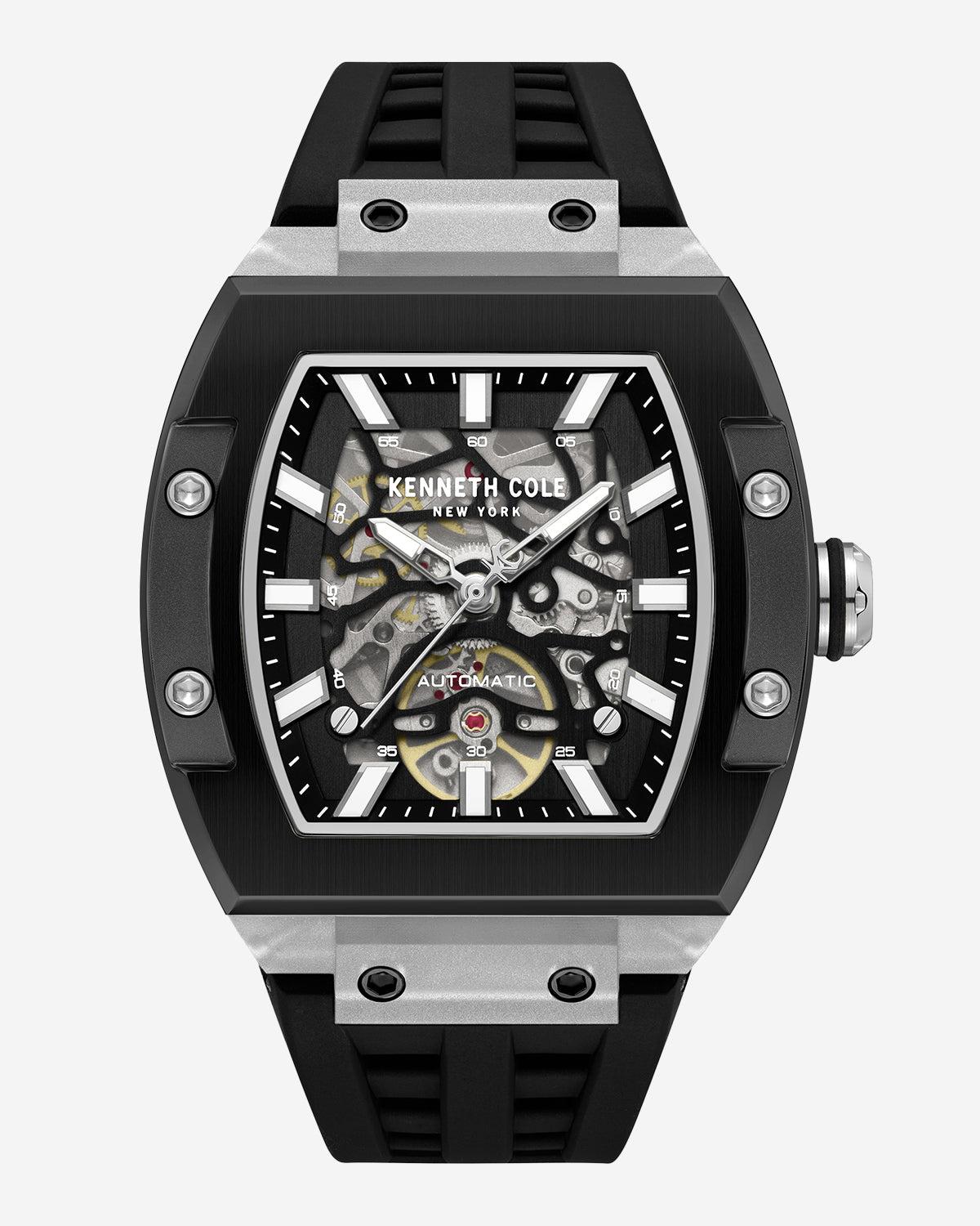 Kenneth Cole | Skeleton Automatic Silicone Watch by KENNETH COLE