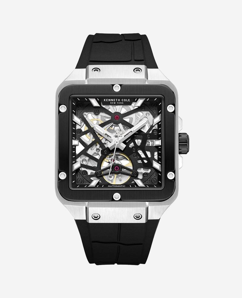 Kenneth Cole | Skeleton Automatic Silicone Watch by KENNETH COLE