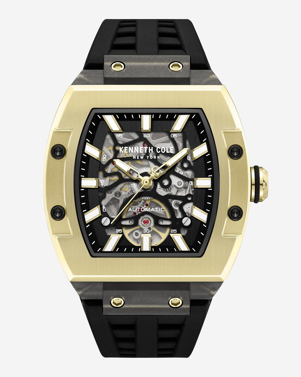 Kenneth Cole | Skeleton Automatic Silicone Watch by KENNETH COLE