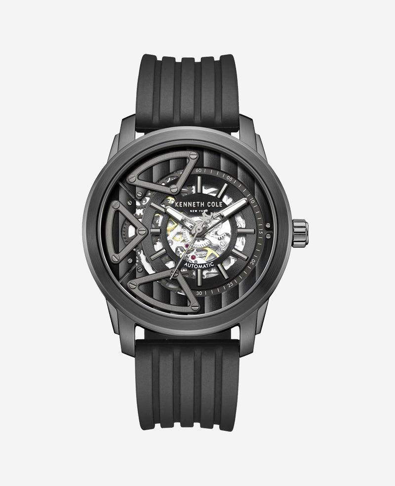 Kenneth Cole | Skeleton Automatic Silicone Watch by KENNETH COLE