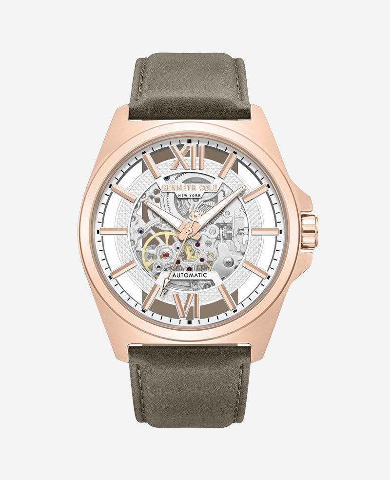 Kenneth Cole | Skeleton Automatic Strap Watch by KENNETH COLE