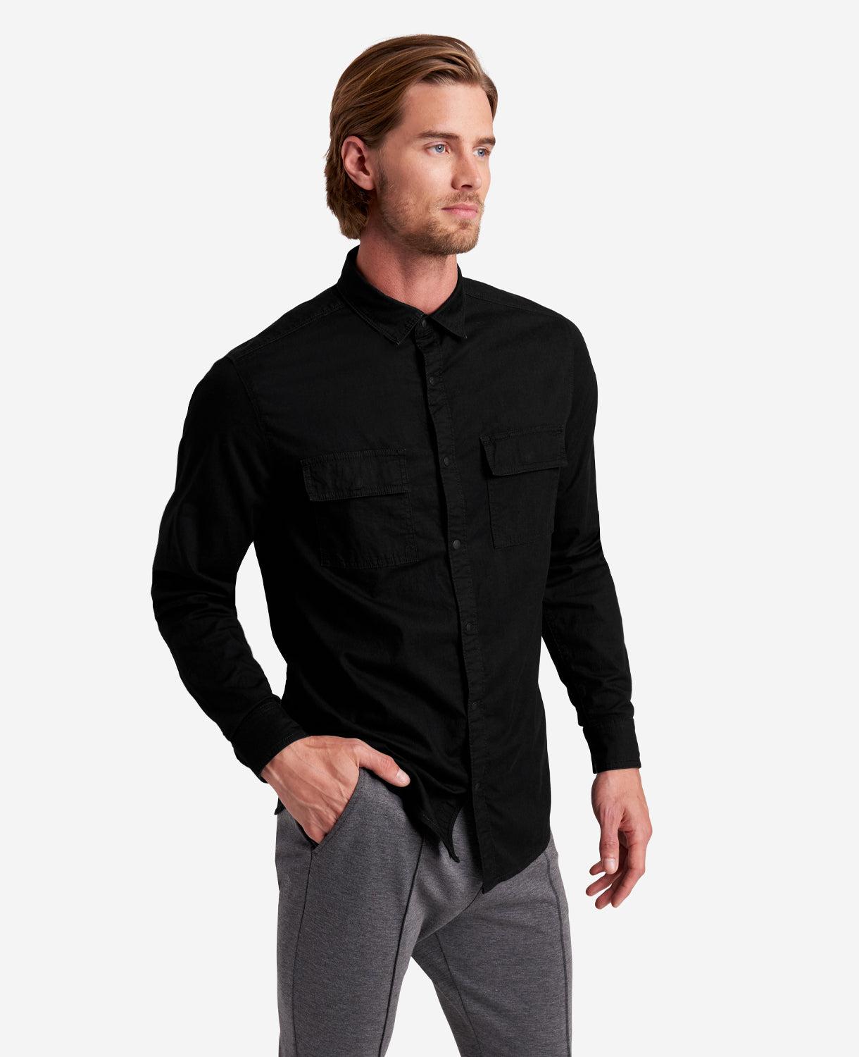 Kenneth Cole | Slim-Fit Organic Stretch Denim Two Pocket Shirt by KENNETH COLE