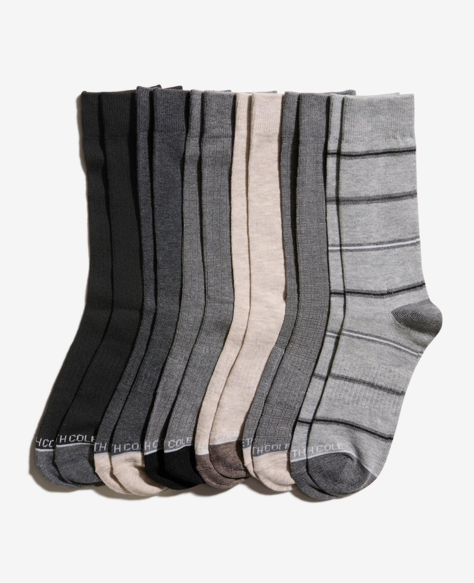 Kenneth Cole | Stripe Dress Crew Socks 6-Pack by KENNETH COLE