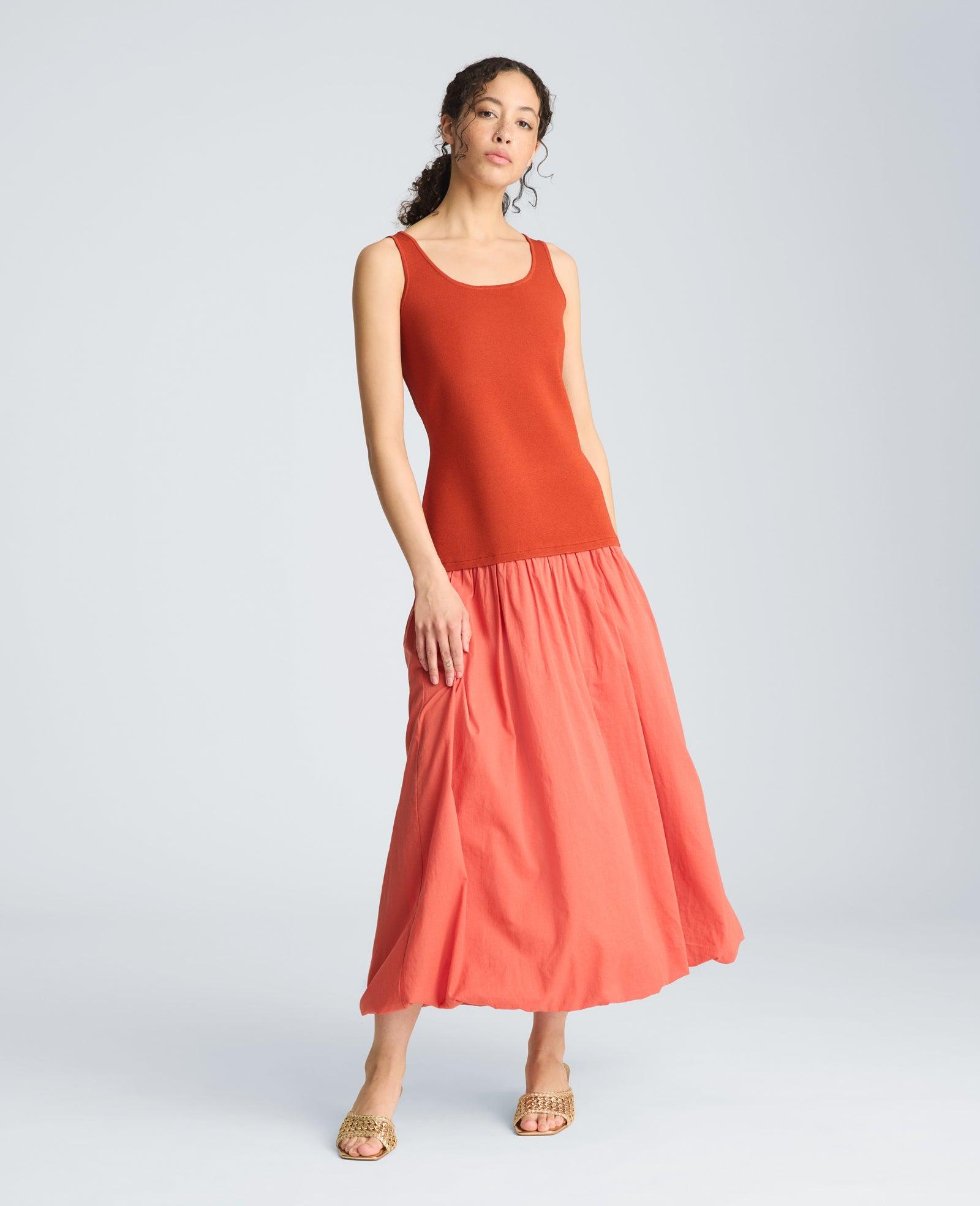 Kenneth Cole | Tank Dress With Draped Woven Skirt by KENNETH COLE