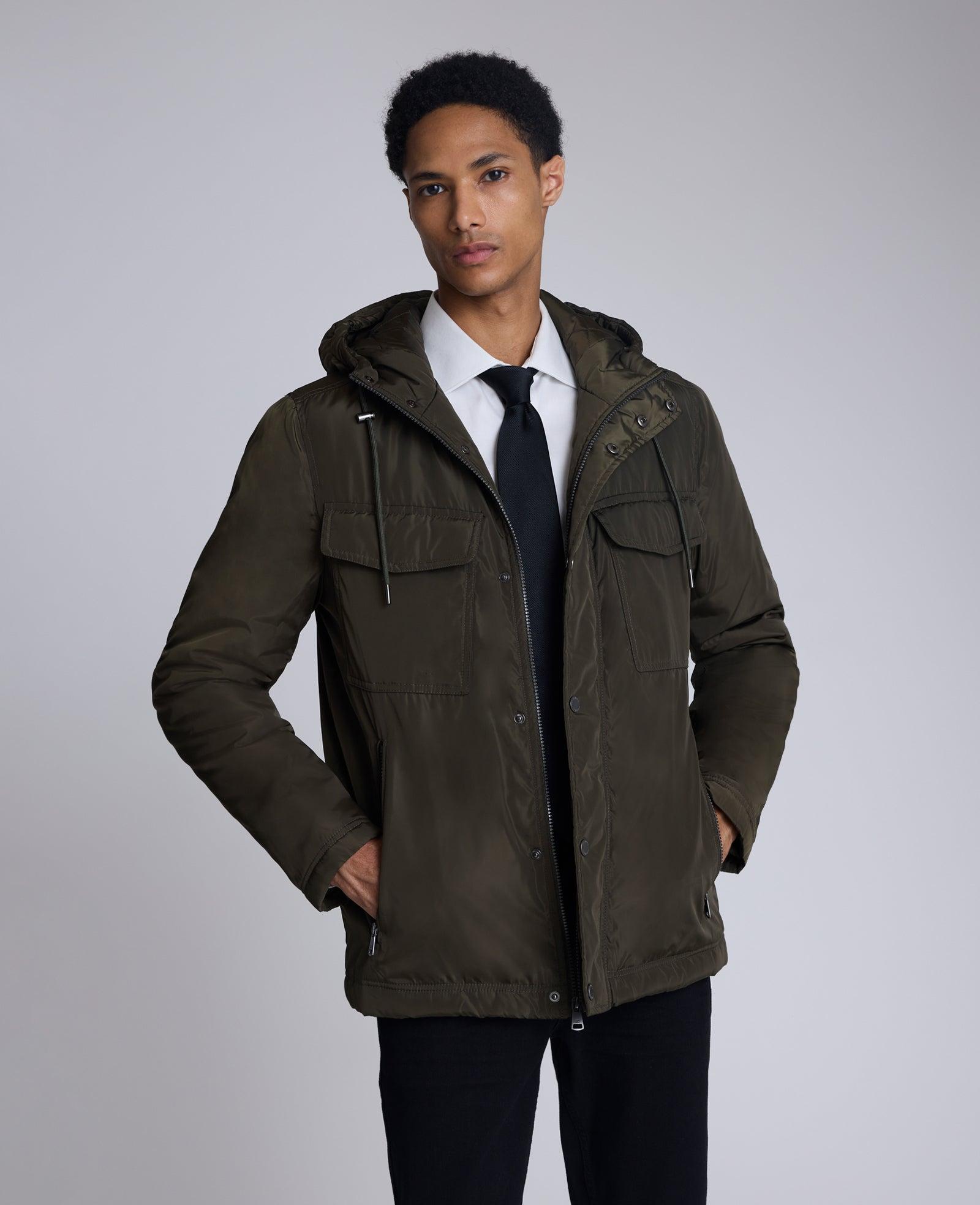 Kenneth Cole | Utlilty Rain Hooded Jacket by KENNETH COLE