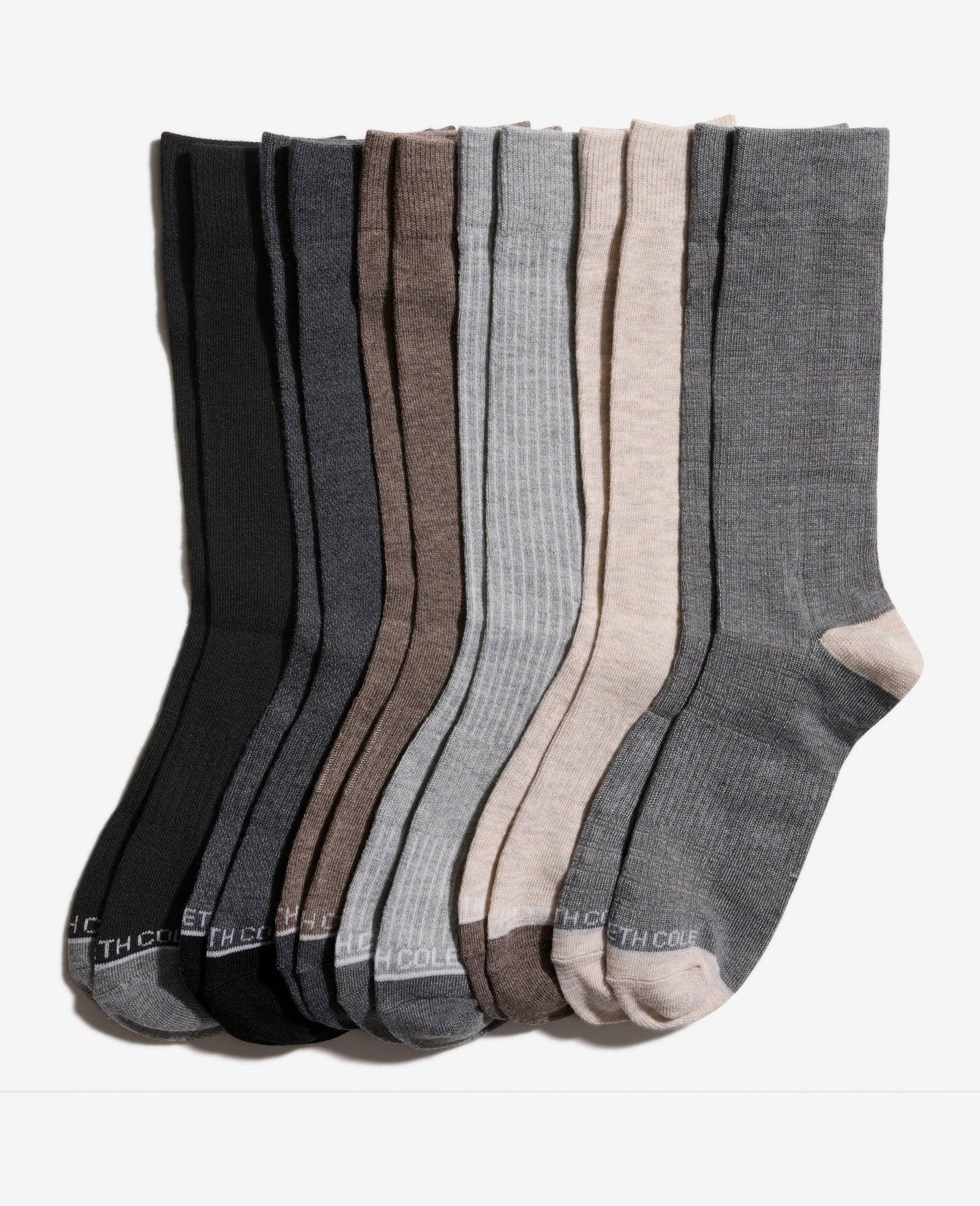 Kenneth Cole | Waffle Texture Dress Crew Socks 6-Pack by KENNETH COLE