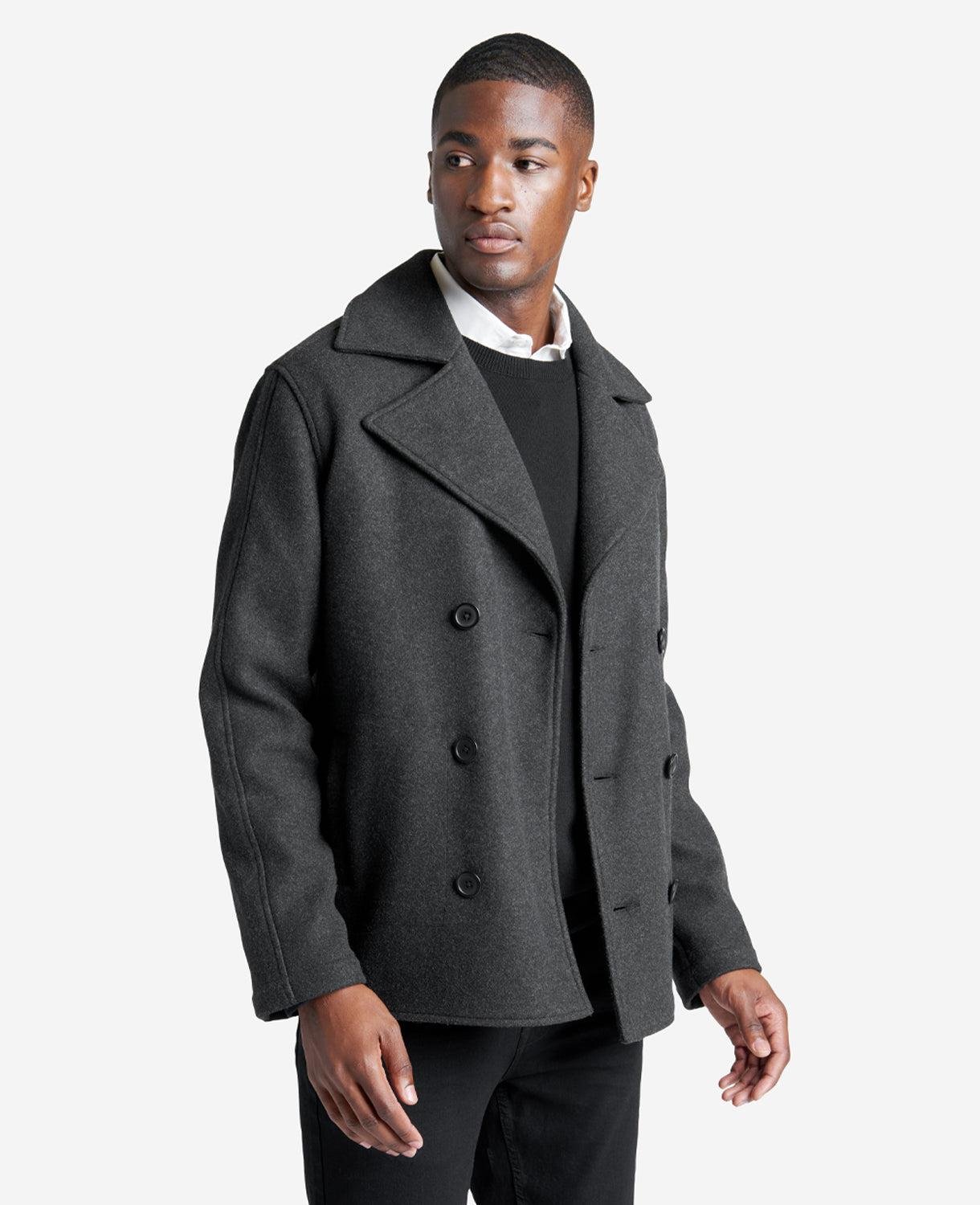 Kenneth Cole | Woven Double-Breasted Peacoat by KENNETH COLE