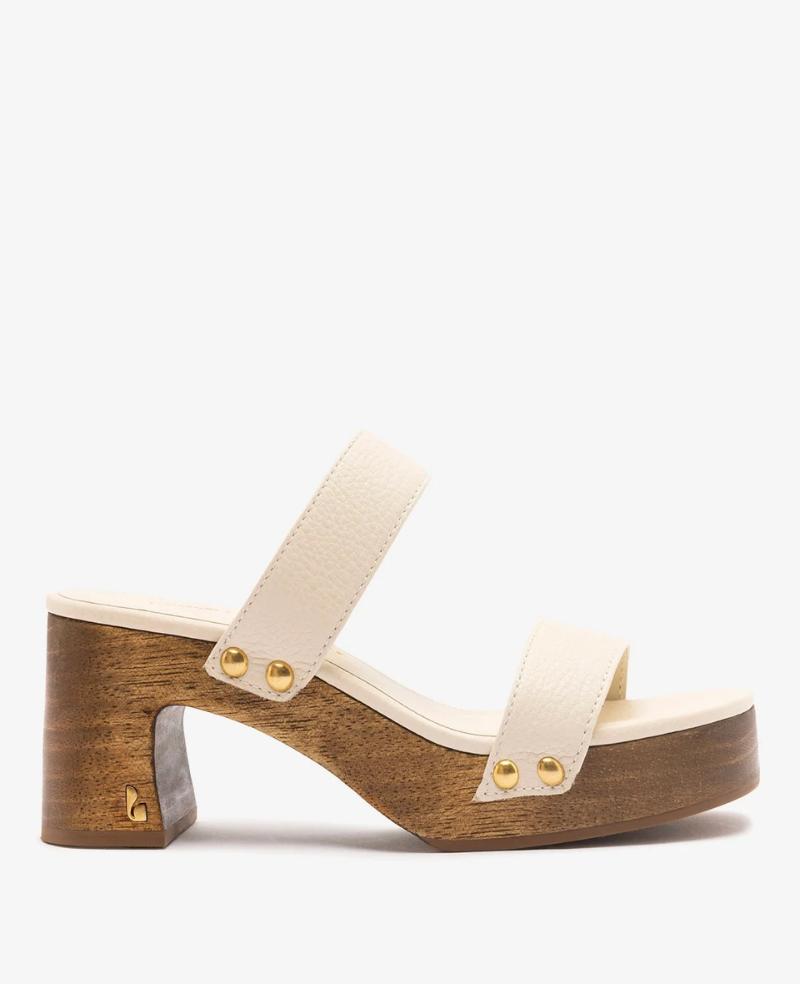 Larroudé X Kenneth Cole: Sandal Ivory Leather by KENNETH COLE