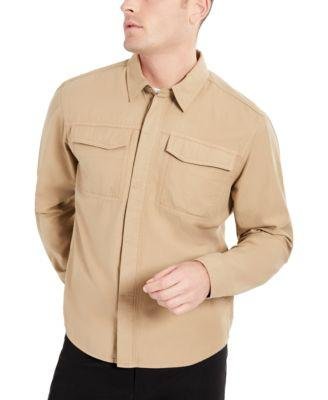 Men's Double Patch Pocket Long-Sleeve Sport Shirt by KENNETH COLE