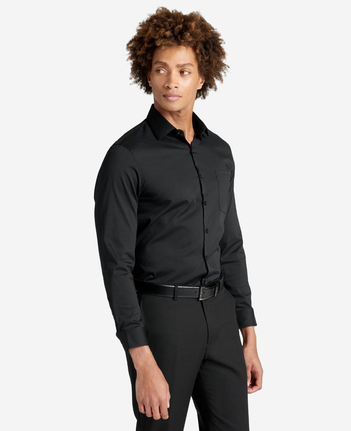 Slim Fit Kenneth Cole Sustinable Stretch Collar Solid Dress Shirt by KENNETH COLE