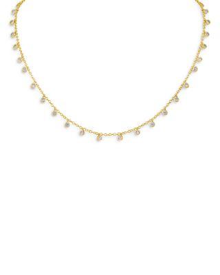 Cubic Zirconia Charm Collar Necklace in 14K Gold Plated by KENNETH JAY LANE