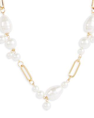 Imitation Pearl Cluster Statement Necklace by KENNETH JAY LANE